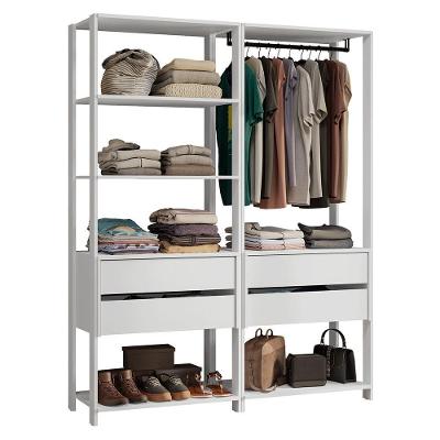 Guarda Roupa Closet Modulado Valencia Sem Portas 4 Gavetas Branco