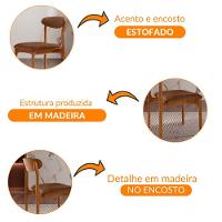 Conjunto Com 2 Cadeiras Noronha Moderna Mobília Prada Cinamomo Imbuia - 5