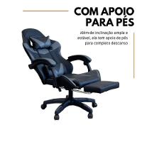 Kit 2 Cadeiras Gamer Stillus Ergonômica Com Apoio Para Os Pés - Cinza - 5