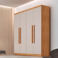 Guarda Roupa Casal Fenix 4 Portas 3 Gavetas Rufato Naturalle Off White - 1