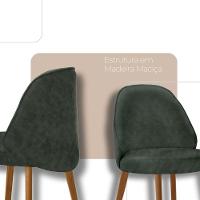 Conjunto Suíça Com 2 Cadeiras Madeira Moderna Mobília Jade Imbuia Natural - 2