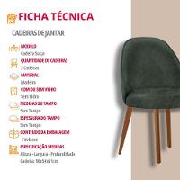 Conjunto Suíça Com 2 Cadeiras Madeira Moderna Mobília Jade Imbuia Natural - 4