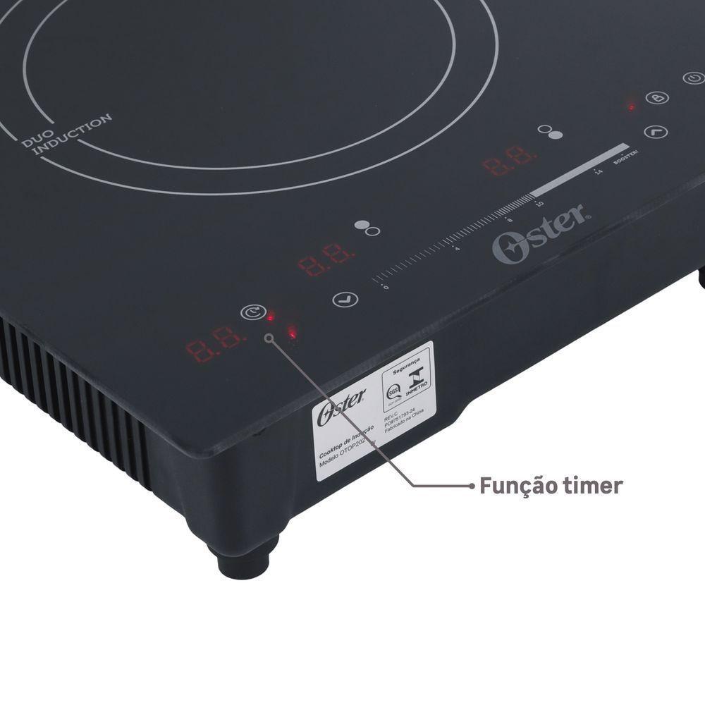 Cooktop 2 Bocas Indução Com Painel Touch Vidro Preto 2 Em 1 OTOP202 Oster 110V - 7