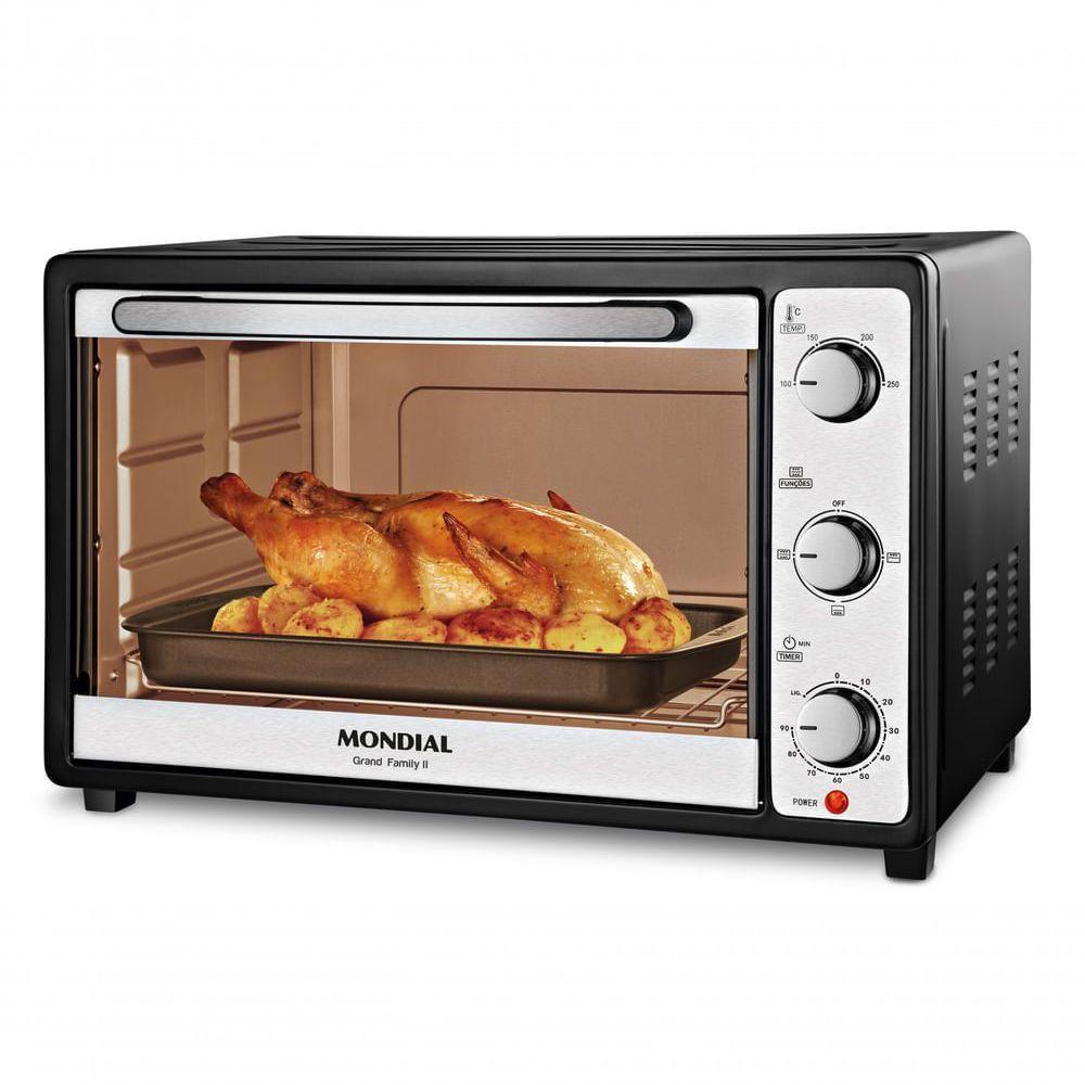 Forno Elétrico 52L Grand Family II Mondial Preto/inox 1800W FRN-52-B 220V - 1