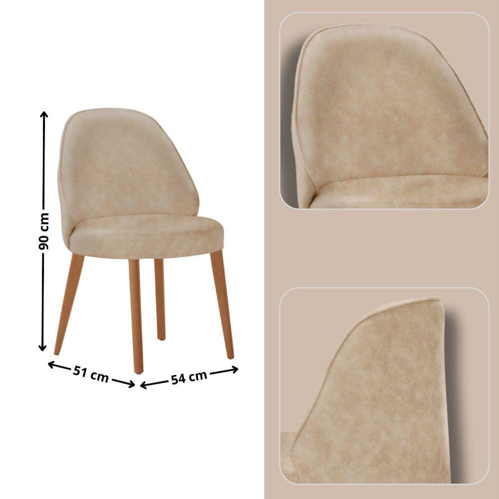 Conjunto Suíça Com 2 Cadeiras Madeira Moderna Mobília Milano Imbuia Natural - 2