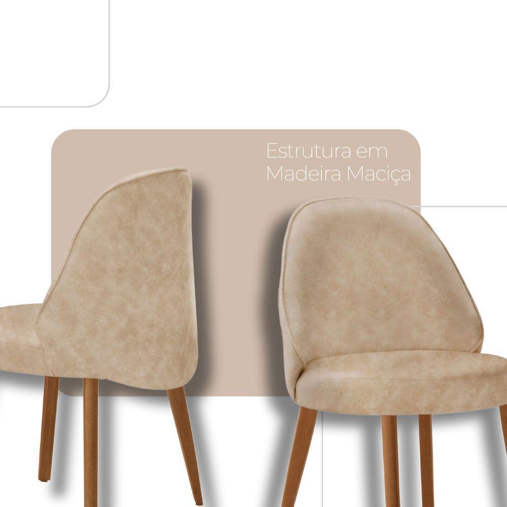 Conjunto Suíça Com 2 Cadeiras Madeira Moderna Mobília Milano Imbuia Natural - 3