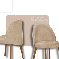 Conjunto Suíça Com 2 Cadeiras Madeira Moderna Mobília Milano Imbuia Natural - 3