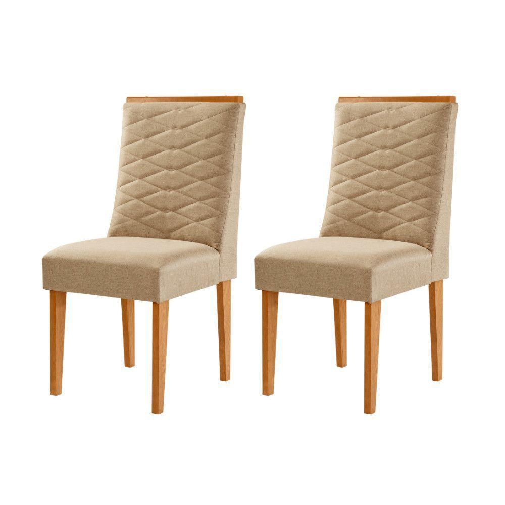 Conjunto Com 2 Cadeiras Mdf Eloise P/ Sala De Jantar Moderna Turim 07/naturale - 1