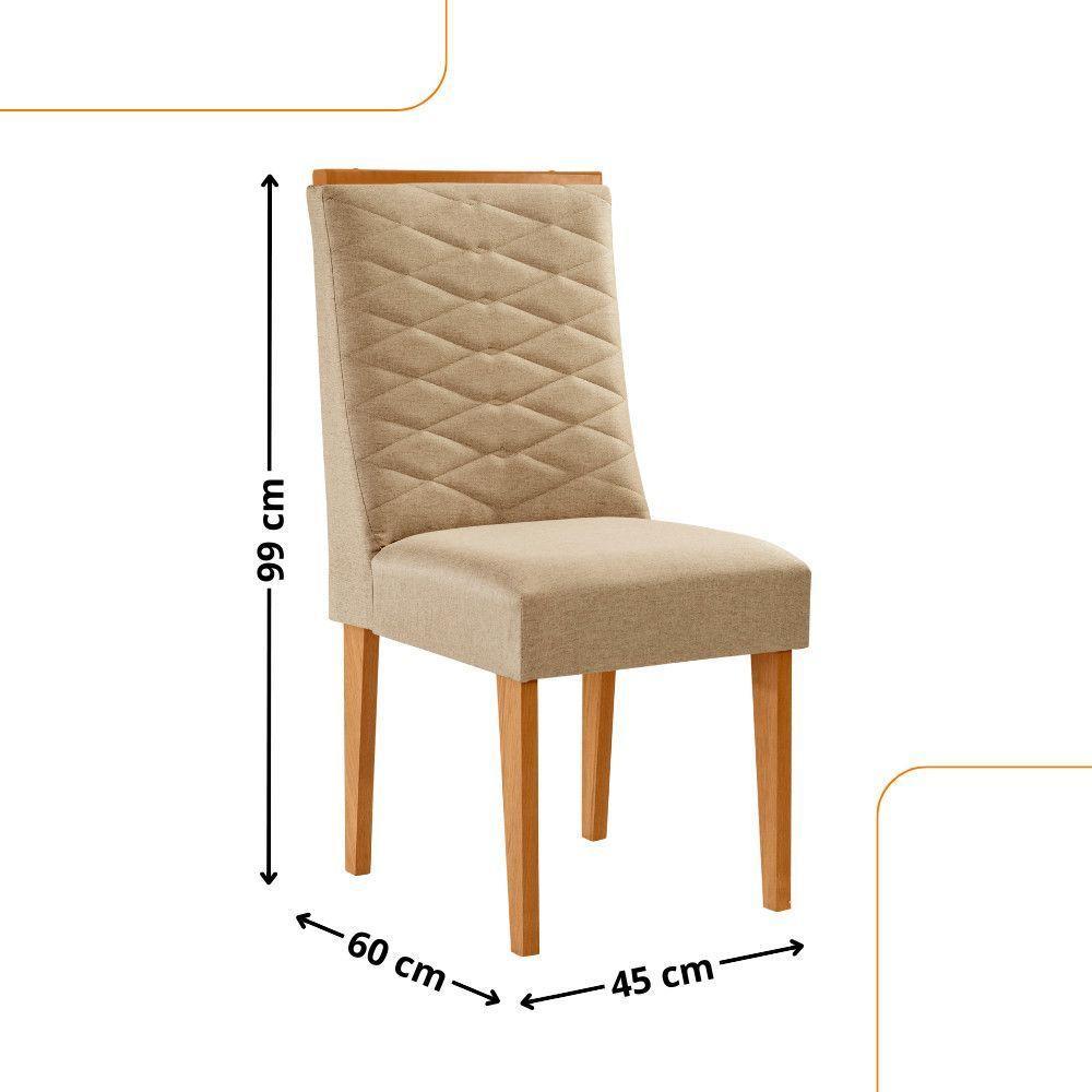 Conjunto Com 2 Cadeiras Mdf Eloise P/ Sala De Jantar Moderna Turim 07/naturale - 3