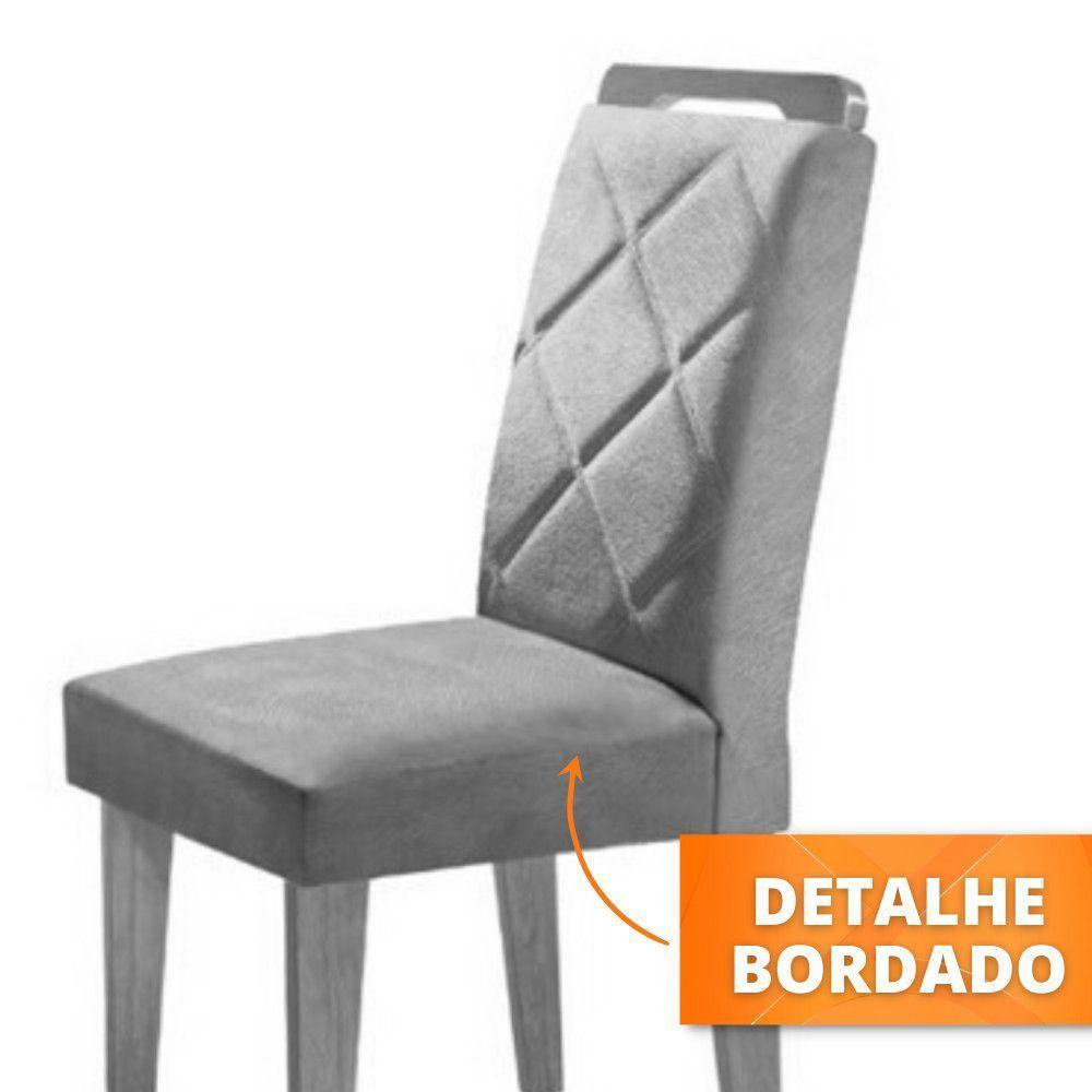 Conjunto Com 4 Cadeiras Para Sala De Jantar Melissa Rufato Imbuia/veludo Creme - 5