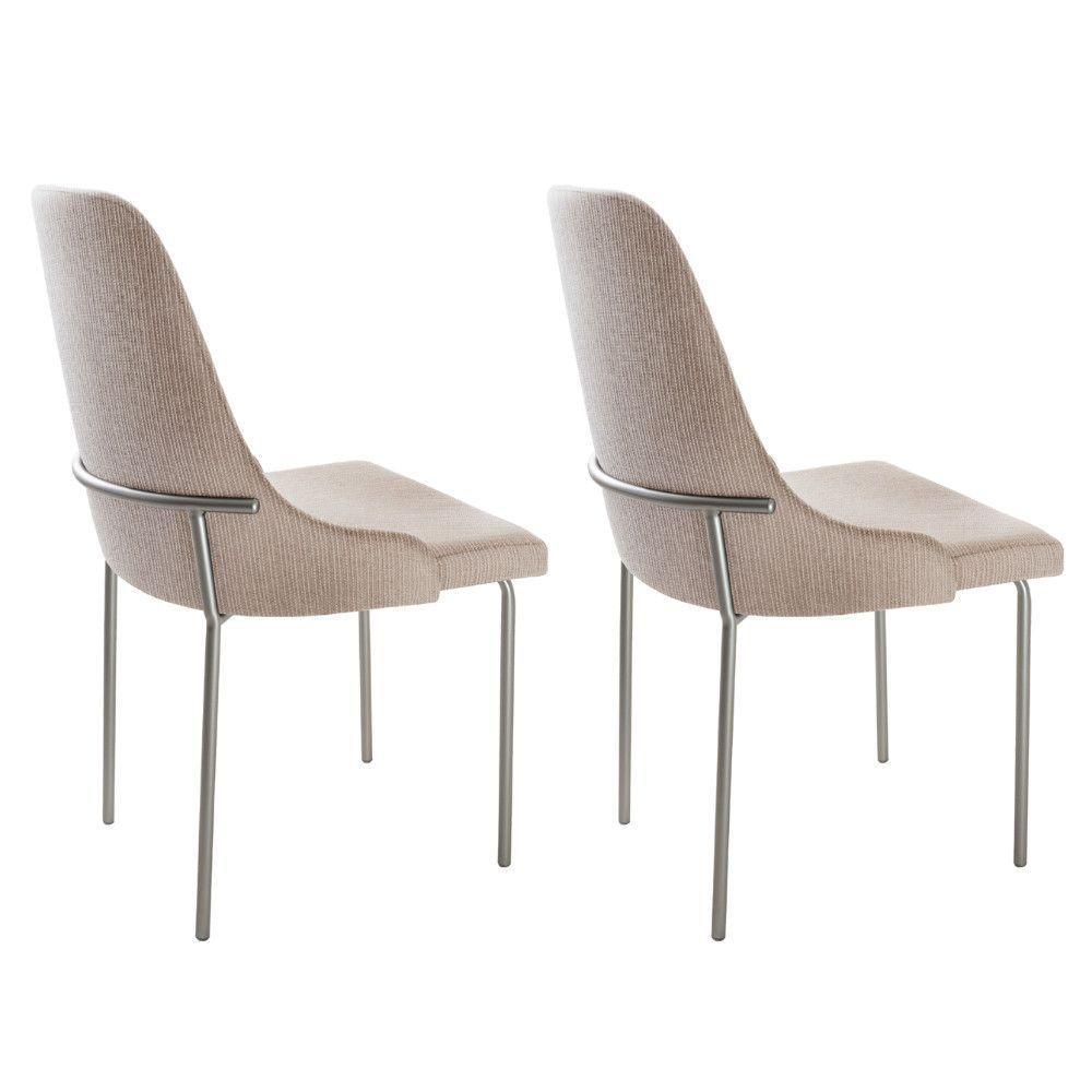 Conjunto Com 2 Cadeiras Metal Vicenza Moderna Mobilia Brisa Prata - 4