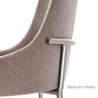Conjunto Com 2 Cadeiras Metal Vicenza Moderna Mobilia Brisa Prata - 2