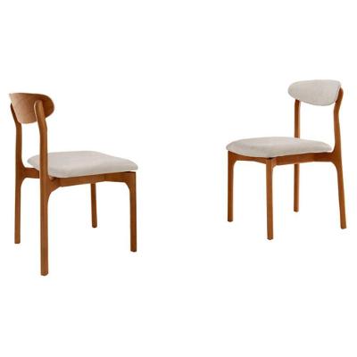 Conjunto Com 2 Cadeiras Noronha Moderna Mobília Bouclê 01 Cinamomo Imbuia