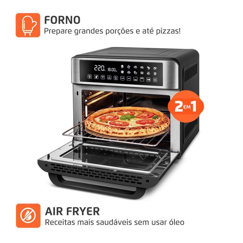 Fritadeira Air Fryer Forno Oven Mondial Digital AFO-25L-BI 25L 2000W Preto Com Inox 220V - 2