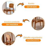 Conjunto Com 2 Cadeiras Malta Gold Moderna Mobília Star Caramelo Imbuia - 5