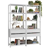 Estante Armário Multiuso Para Livros 4 Gavetas 8 Prateleiras 140cm Madesa Branco - 2