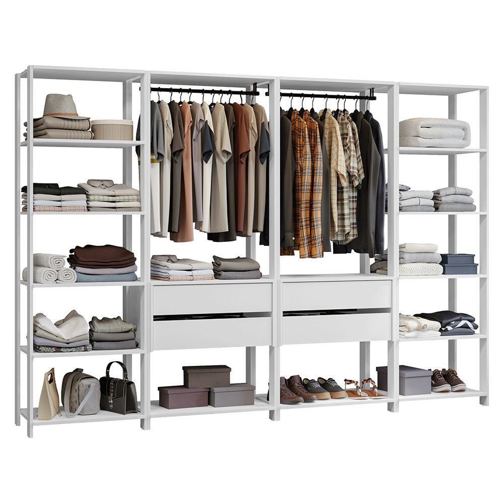 Guarda-roupa Closet Modulado 4 Gavetas 258 Cm Valencia Madesa 01 Branco - 2