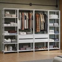 Guarda-roupa Closet Modulado 4 Gavetas 258 Cm Valencia Madesa 01 Branco - 1