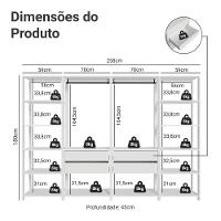Guarda-roupa Closet Modulado 4 Gavetas 258 Cm Valencia Madesa 01 Branco - 3