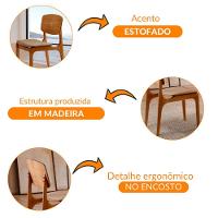Conjunto Com 2 Cadeiras Malta Gold Moderna Mobília Linho Palha Cinamomo Imbuia - 5