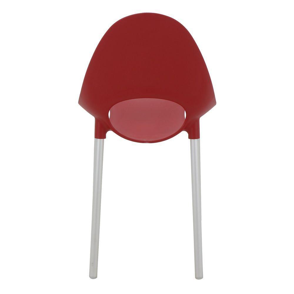 Cadeira Tramontina Elisa Summa Em Polipropileno Vermelho Com Pernas De Alumínio Anodizado - 1