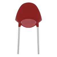 Cadeira Tramontina Elisa Summa Em Polipropileno Vermelho Com Pernas De Alumínio Anodizado