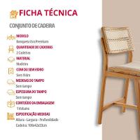 Conjunto Com 2 Banquetas Eva Premium Linho Off Imbuia Natural - 5
