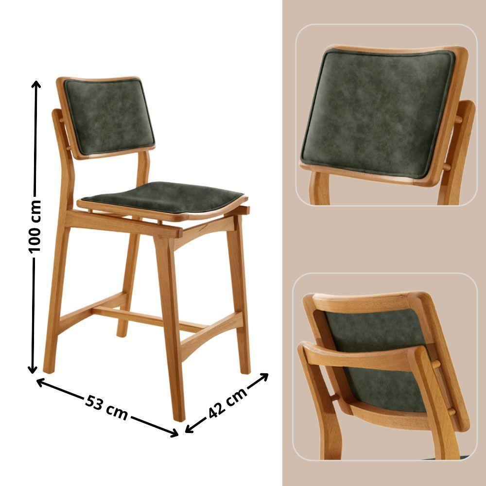 Conjunto Com 2 Banquetas Eva Moderna Jade Imbuia Natural - 2
