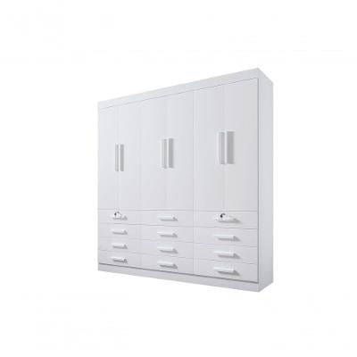 Guarda Roupa Casal 6 Portas 12 Gavetas Com Pés Mônaco Plus D Doro Branco