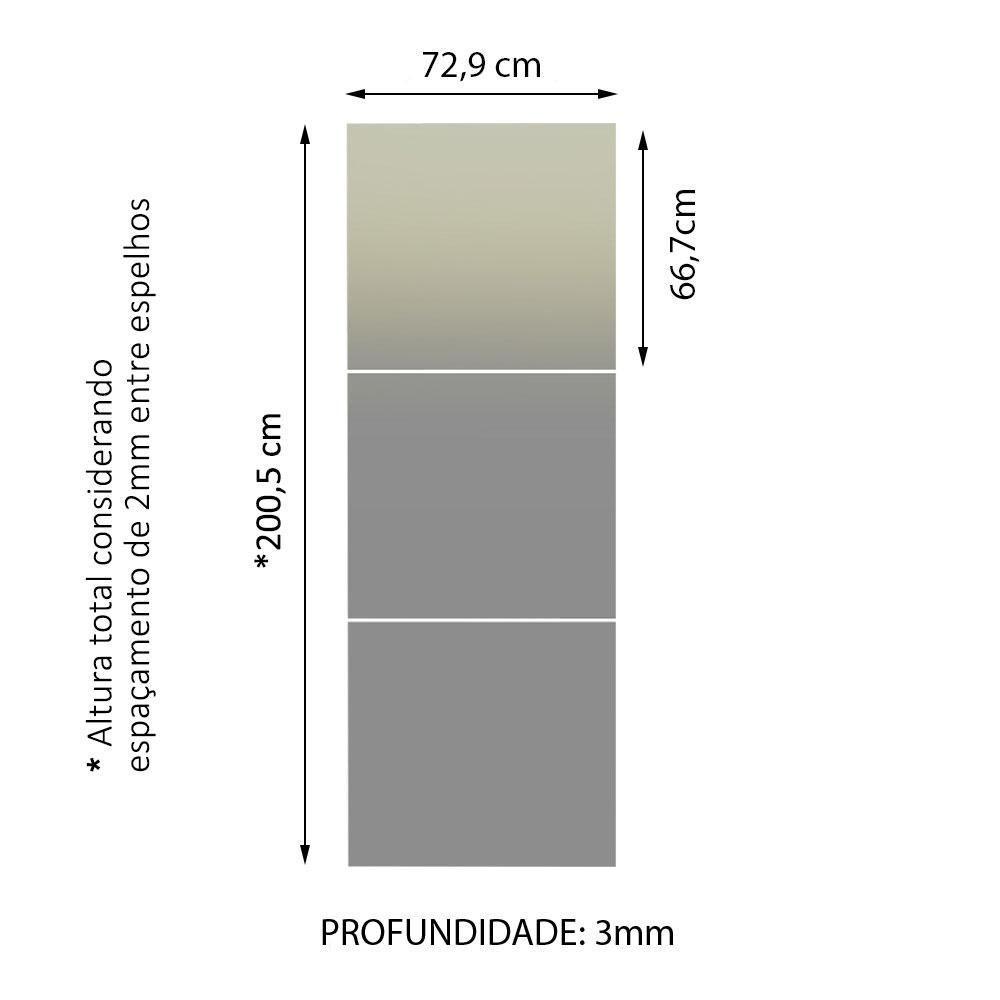 Kit Madesa com 3 Espelhos de 66,7 x 72,9cm para Guarda-Roupa - 4