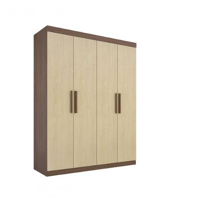 Guarda Roupa 4 Portas 3 Gavetas Sem Pés Colibri Plus - D Doro Castanho/linho