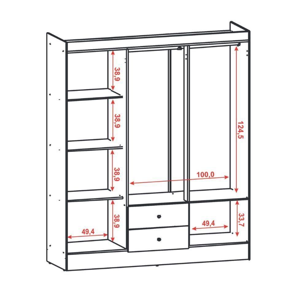 Guarda Roupa Casal 6 Portas 2 Gavetas Itália Branco Rosa Kits Paraná Branco Rosa - 5