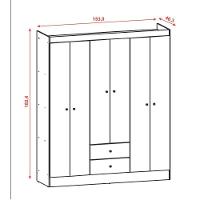 Guarda Roupa Casal 6 Portas 2 Gavetas Itália Branco Rosa Kits Paraná Branco Rosa