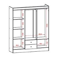 Guarda Roupa Casal 6 Portas 2 Gavetas Itália Branco Rosa Kits Paraná Branco Rosa - 5