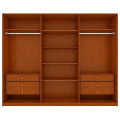 Guarda Roupa Casal Ollie 3 Portas de Correr 6 Gavetas Frassino MDF MDP Lopas