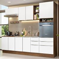 Armário De Cozinha Completa 260cm Rustic/branco Veludo Lux - 1