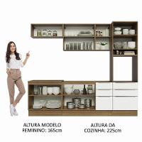 Armário De Cozinha Completa 260cm Rustic/branco Veludo Lux - 7