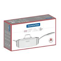 Frigideira Tramontina Grano Em Aço Inox Com Corpo Triplo Com Tampa E Cabo 30 Cm 5,6 L - 5