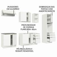 Armário De Cozinha Completa 260cm Branco Veludo Lux Madesa - 8