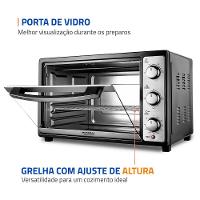Forno Elétrico Mondial Grand Family II Preto E Inox 1800W 52L FRN-52-B 110V - 6