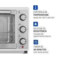 Forno Elétrico Mondial Grand Family II Branco E Inox 1800W 52L FRN-52-W 110V - 3