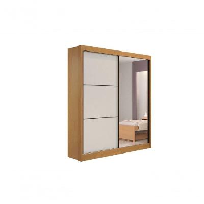 Guarda Roupa Casal Athenas 2 Portas 3 Gavetas Com Espelho Com Pés - D Doro Cinamomo/off White