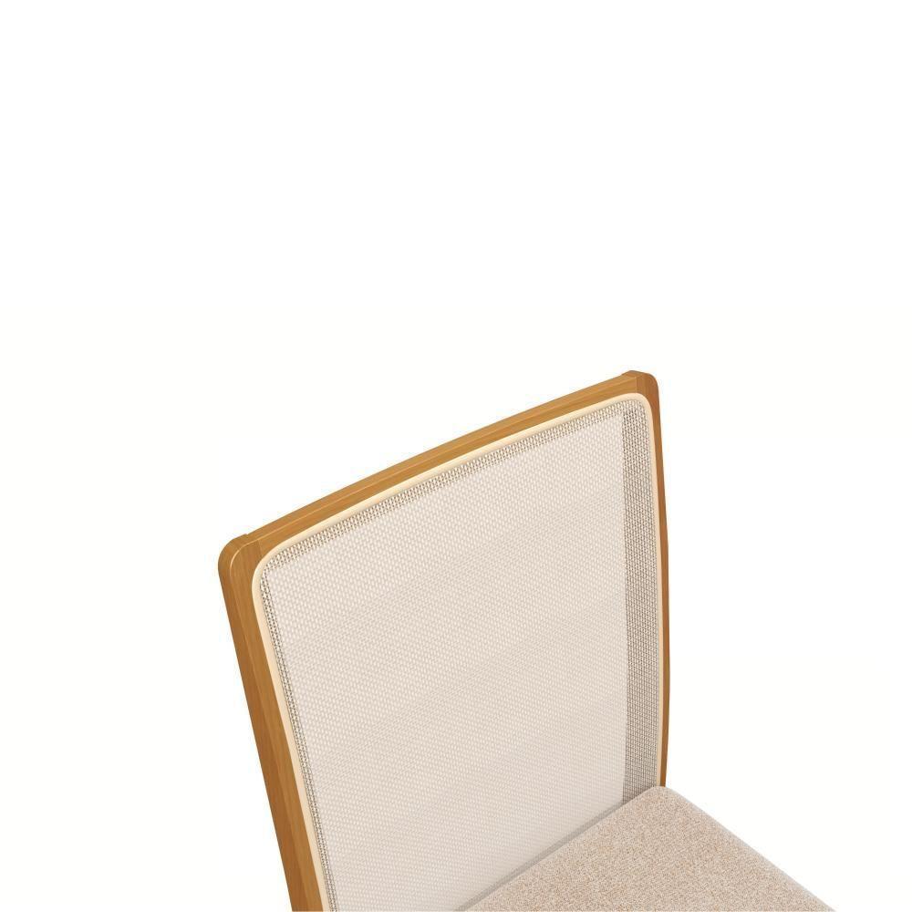 Par De Cadeiras Em Madeira Maciça Kappesberg Lara Linho Mesclado Areia E Tela Bege - 2