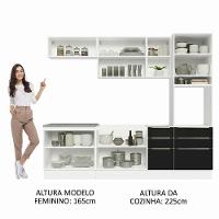 Armário De Cozinha Completa 260cm Branco/preto Lux Madesa - 7