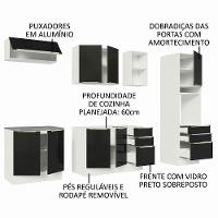 Armário De Cozinha Completa 260cm Branco/preto Lux Madesa - 8