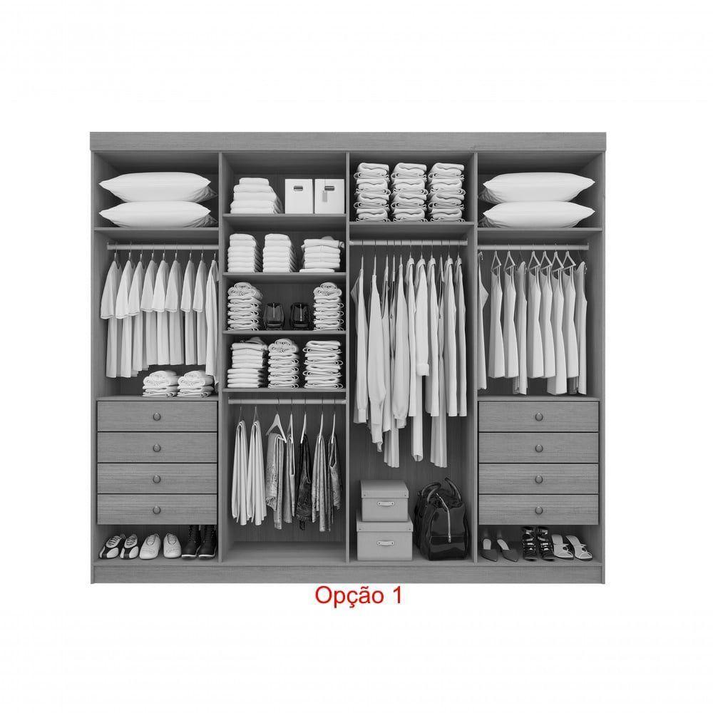 Guarda Roupa Casal 8 Portas Ripado 8 Gavetas Sem Pés Daymont - D Doro Castanho/linho/ripado - 3