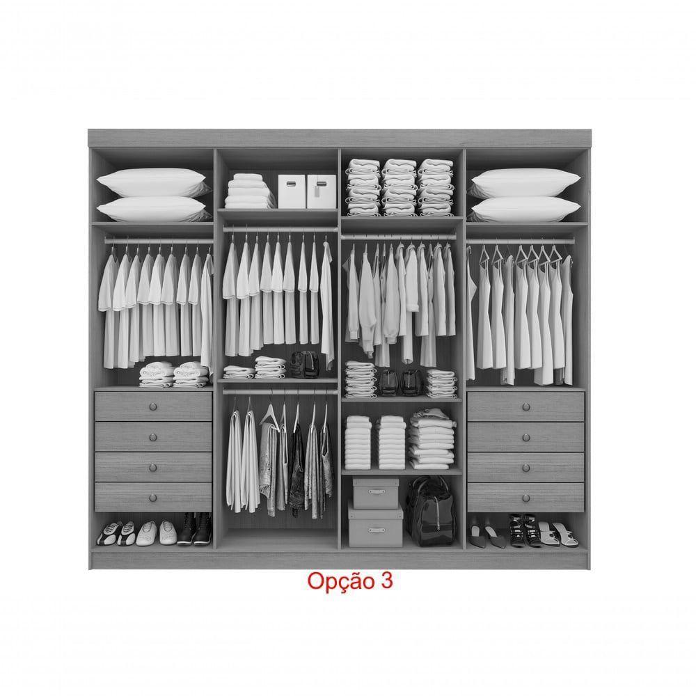 Guarda Roupa Casal 8 Portas Ripado 8 Gavetas Sem Pés Daymont - D Doro Castanho/linho/ripado - 5