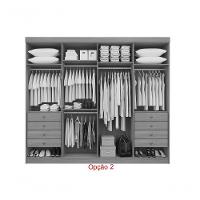 Guarda Roupa Casal 8 Portas Ripado 8 Gavetas Sem Pés Daymont - D Doro Castanho/linho/ripado