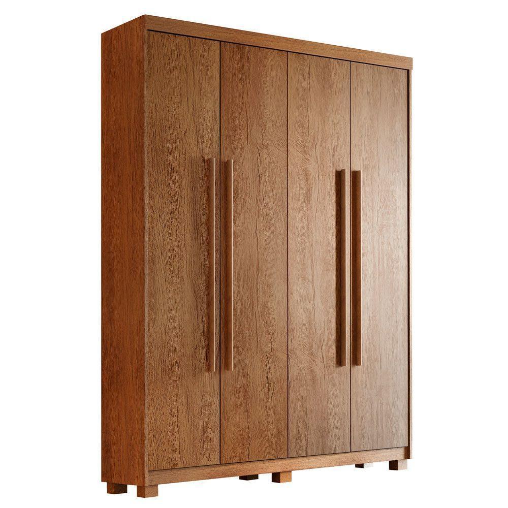 Guarda Roupa Solteiro Heros 4 Portas Com Pés Moderna Imbuia - 2