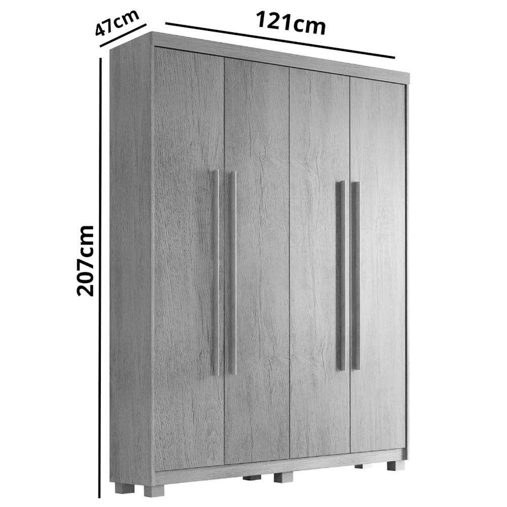 Guarda Roupa Solteiro Heros 4 Portas Com Pés Moderna Imbuia - 4